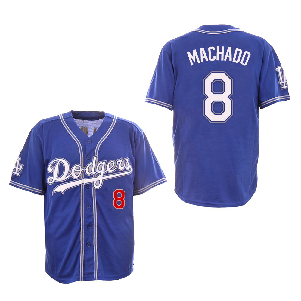 Men Los Angeles Dodgers #8 Machado Blue Fashion Edition MLB Jerseys